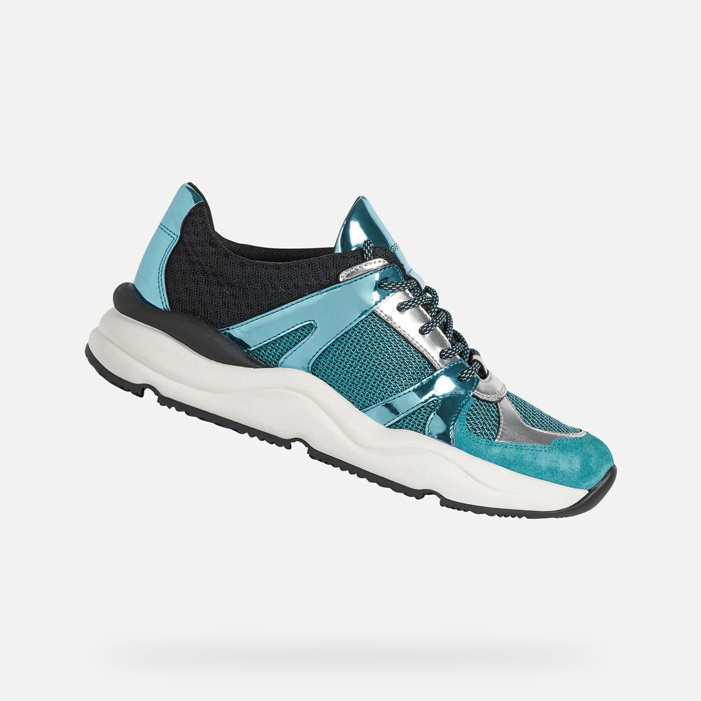 Geox Sneakers Turquoise Topazio - Geox Womens Shoes - KRMZCE938